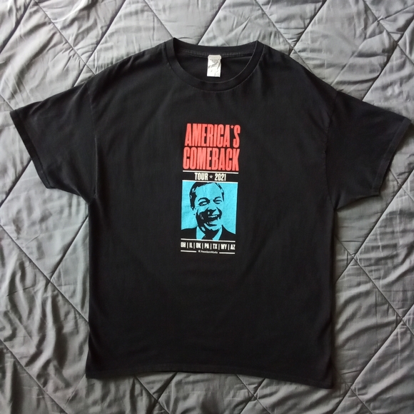 Men's T-shirt America's Comeback Tour 2021 Featuring Nigel Farage Graphic Print - Picture 2 of 10